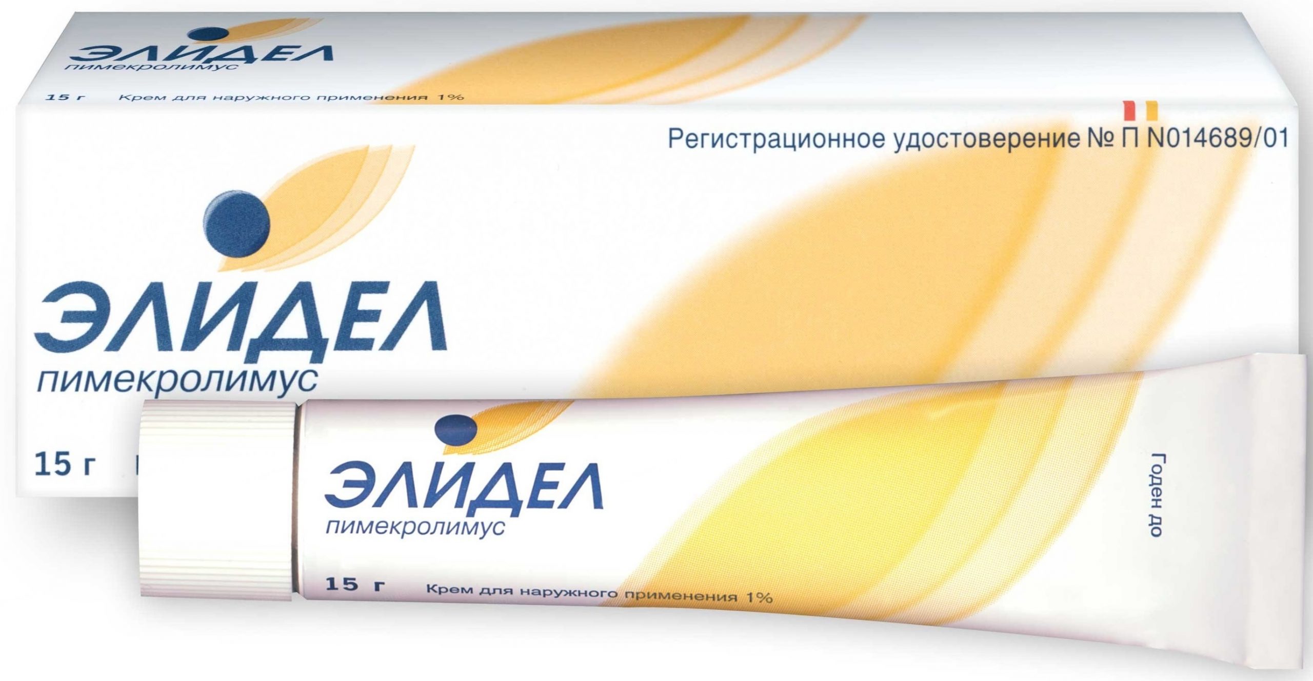 Упаковка и туба крема Элидел, пимекролимус 1%, 15 г