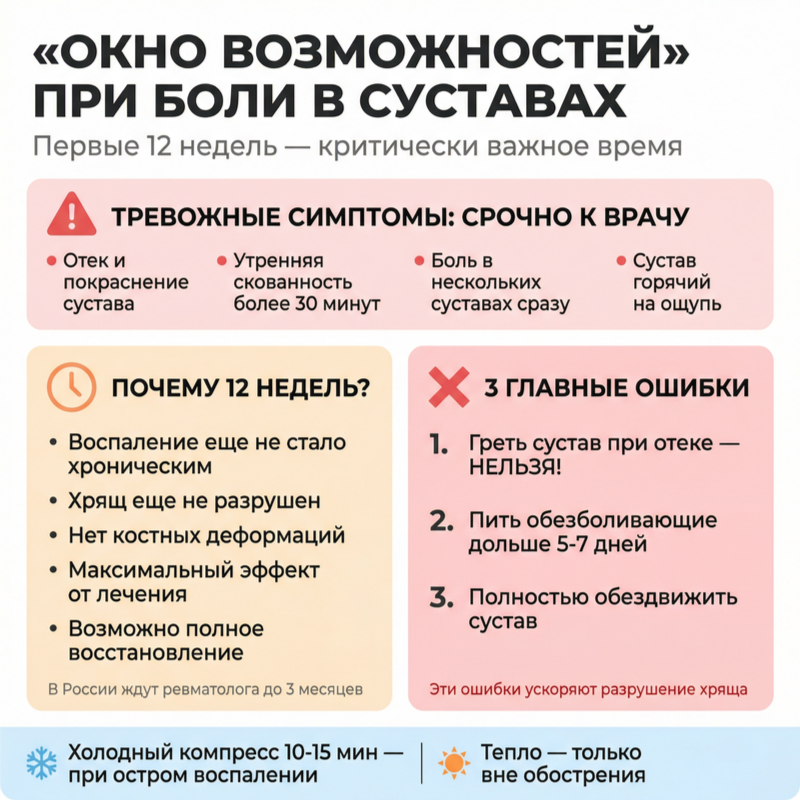 что такое окно возможностей при болях в суставах инфографика